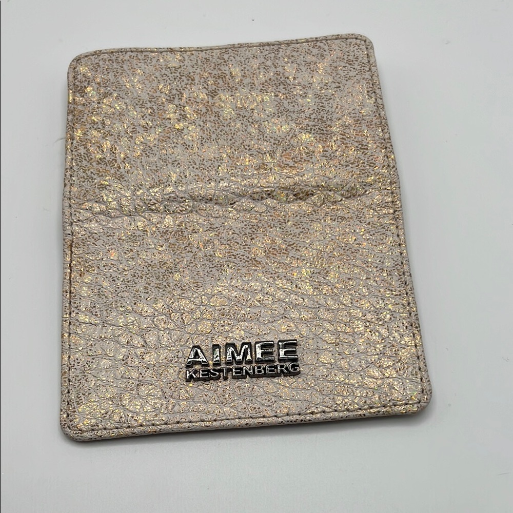 Aimee Kestenberg Shimmering Gold Card Holder Minimalist Wallet